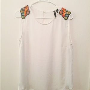 Beaded boho shoulder top