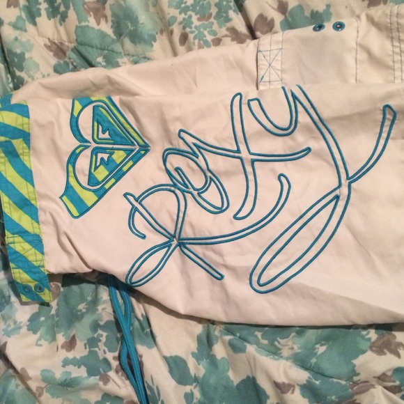 White Roxy swim shorts/boarding shorts size 1