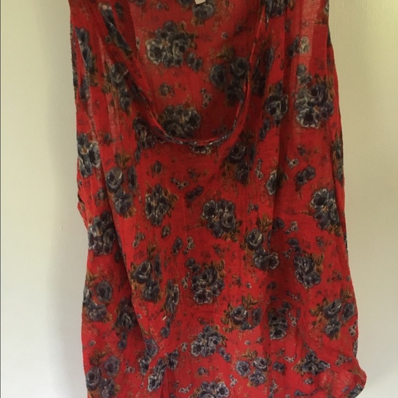 Floral Print Draped Tank Top