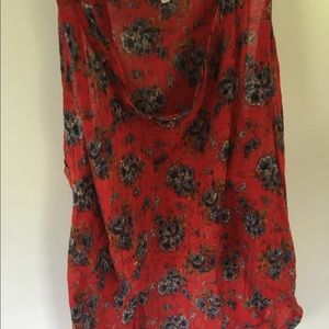 Floral Print Draped Tank Top