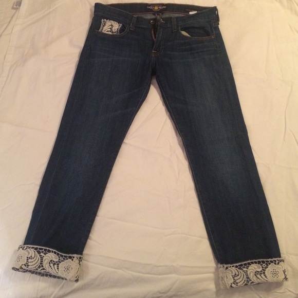 Lucky Brand Sienna Tomboy Crop w/ lace trim
