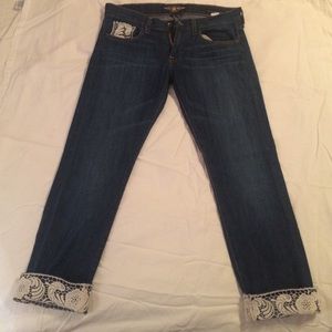 Lucky Brand Sienna Tomboy Crop w/ lace trim