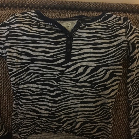 Girls Zebra Henley - Picture 1 of 2