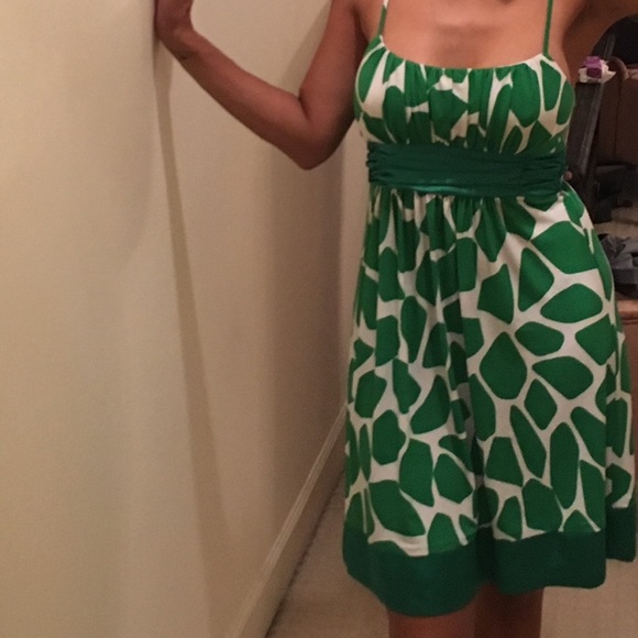 Green and white sun dress