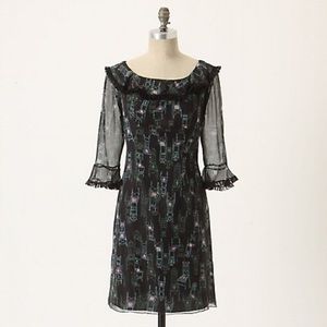 Anthropologie Anna Sui parlor games silk dress