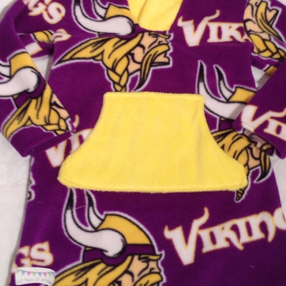 12-18m Hooded Fleece Dress. MN Vikings NEW - Picture 3 of 4