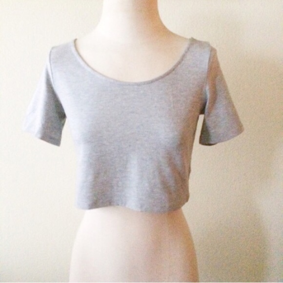 Heather Grey Crop Top - Picture 2 of 2
