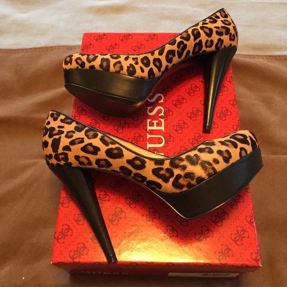 Guess leopard print platform shoe
