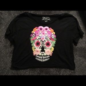 Black baggy crop top