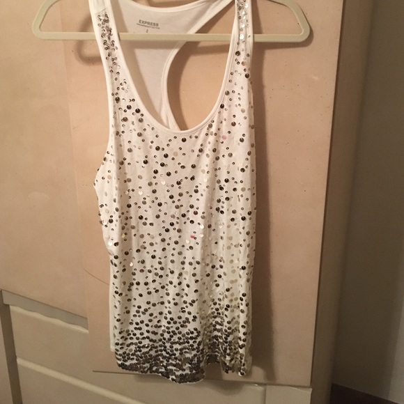 Express Size M sequin top NWT