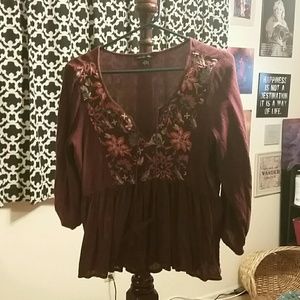 Burgundy shirt