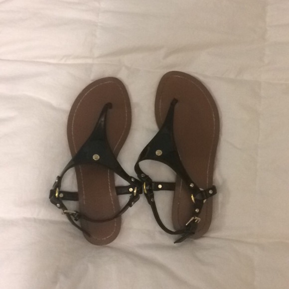 Ralph Lauren black and gold sandals!