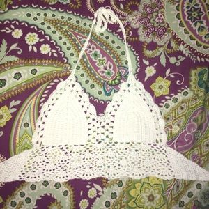 White crochet bralette