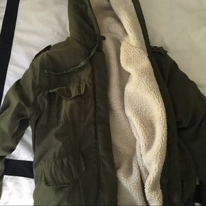 Fuzzy Army Coat