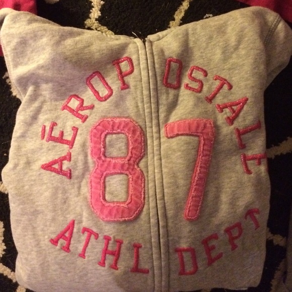 Aeropostale gray, pink hoodie