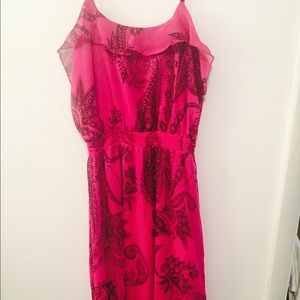 Express fushia printed maxi dress