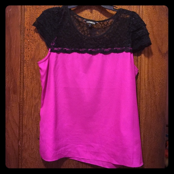 Pink & black blouse