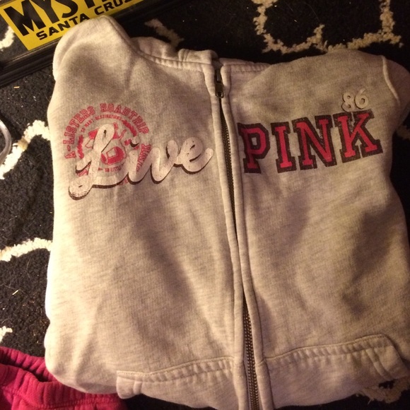 Pink/Victoria's Secret zip up with hoodie