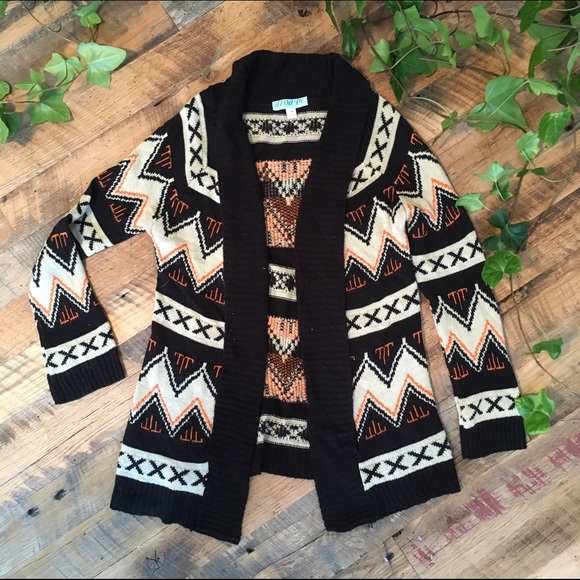 Aztec print cardigan