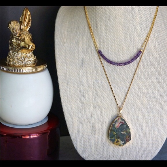 🎉HP Last One🎉 Gold Jasper Stone Pendant Necklace - Picture 3 of 4