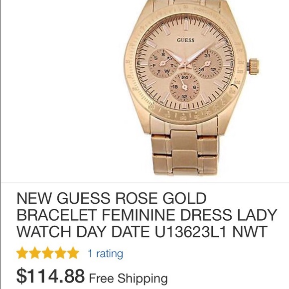 Guess women gold rose watch