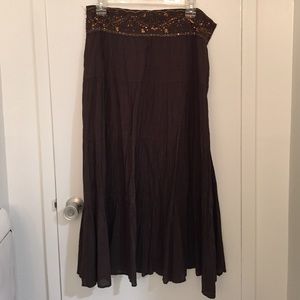 Old navy bohemian brown skirt