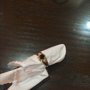 14k "splash" gold ring with AAA black onyx gem