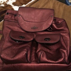 Copper metallic Coach backpack