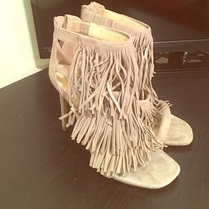Steve Madden Fringly Taupe Heels