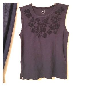 embroidered slub tank