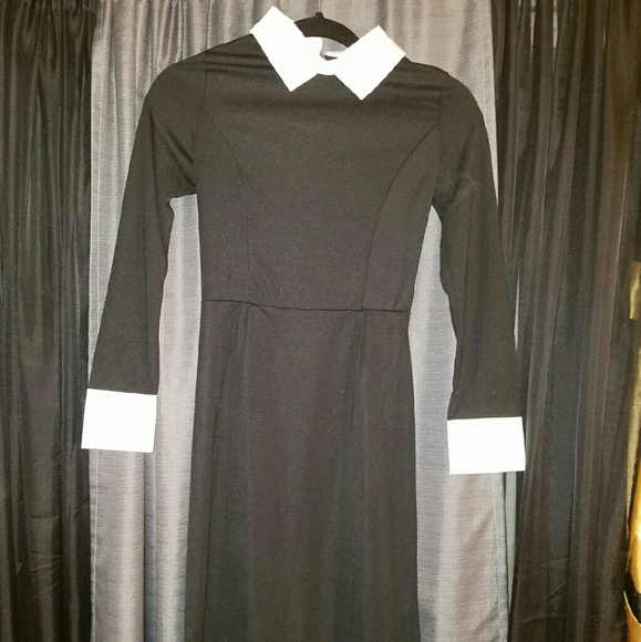 ASOS black and white collared dress