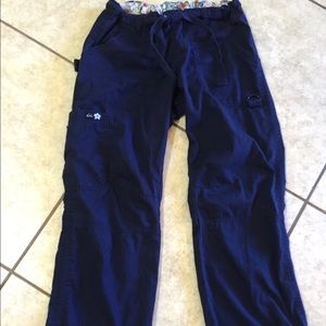 XS KOI NAVY SCRUB PANTS