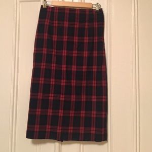 Plaid pencil skirt