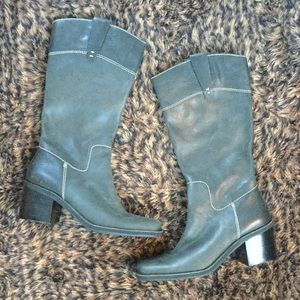 Nine West Distressed Black Cowboy Boots 7.5 NEW