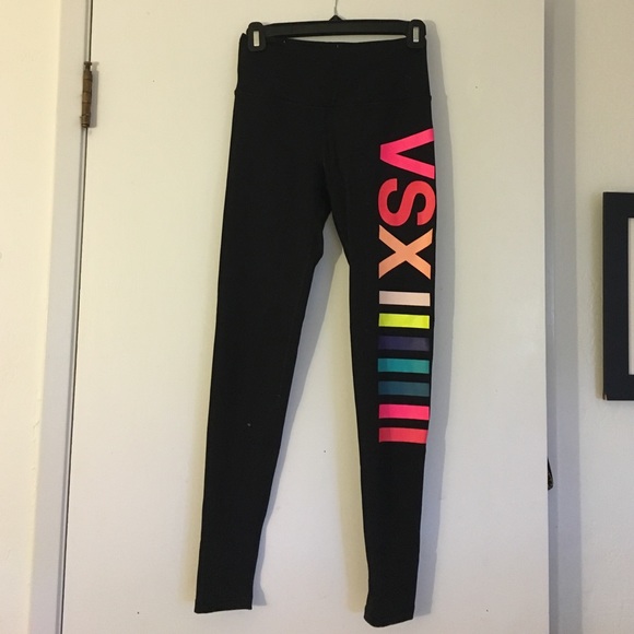 Victoria's Secret multi-colored lettering leggings