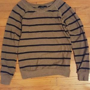 Olive and Black Striped Forever 21 Sweater