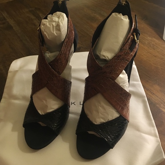 Derek Lam Shoes - Derek Lam Falyn black suede and snake sandal