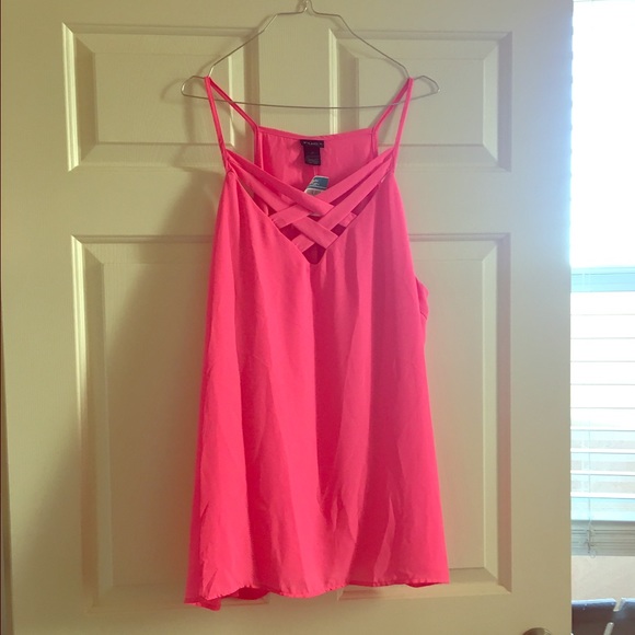 Rue21 Tops - Hot Pink Lattice Tank 2X
