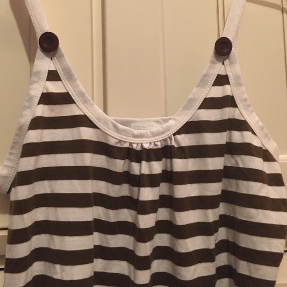 Steve and Barry's White and Brown Striped Tank - Picture 2 of 3