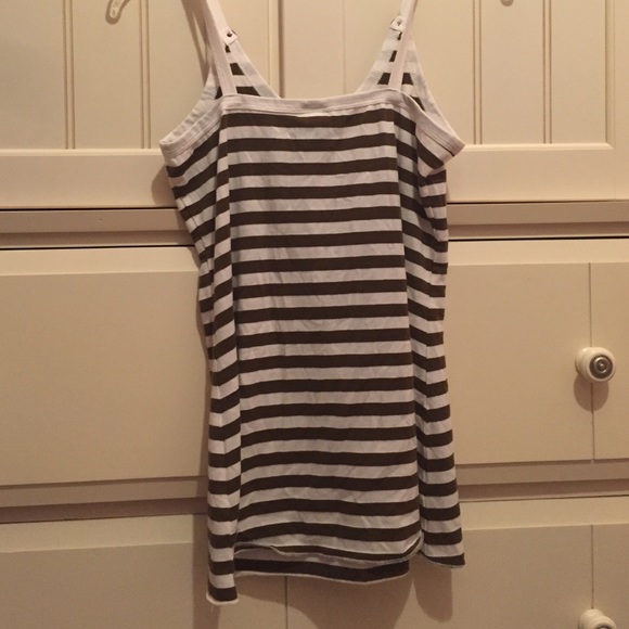 Steve and Barry's White and Brown Striped Tank - Picture 3 of 3