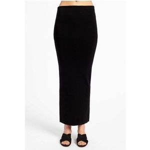 Black Ribbed Tube Skirt