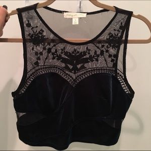 Staring at Stars Velvet Crop top size L