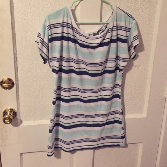 SOLD- Victoria's Secret Striped Yoga Tee Shirt - Picture 1 of 4