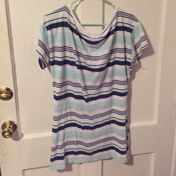 SOLD- Victoria's Secret Striped Yoga Tee Shirt - Picture 4 of 4