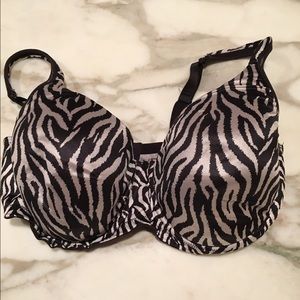 Zebra striped lightly padded bra.