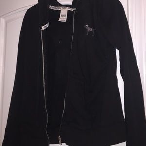 Black PINK zip up hood sweatshirt