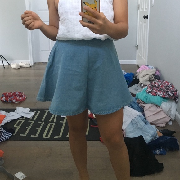 denim circle/skater skirt