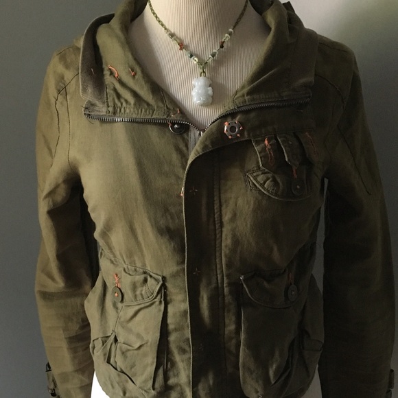 🚫SOLD🚫Free People Military Green Utility/ Jacket - Picture 2 of 4