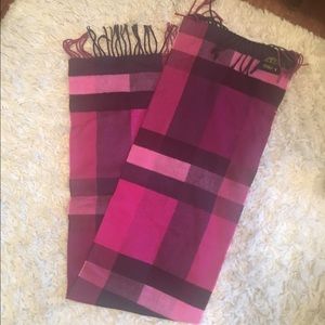 Pink and maroon cashmere scarf
