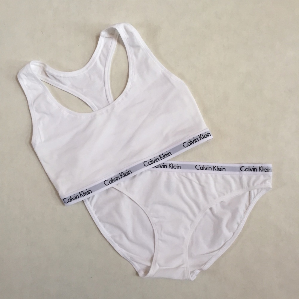 Calvin Klein White Bralette & Bikini Set